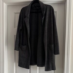 Love Tree Women's Open-Front Plaid Cardigan Sweater/ Light JacketCharcoal Gray